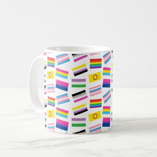Lgbtq Gleichheitsflags lgbtq nahtloses Flaggenmust Kaffeetasse (Vorderseite Links)