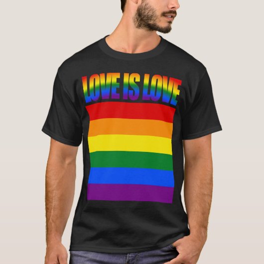 LGBTQ Gleichwertige Liebe LGBT-Regenbogenflagge Ga T-Shirt (Vorderseite)
