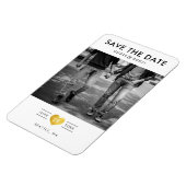 LGBTQ-Gold-Herz Save the Date mit Foto Magnet (Linke Seite)