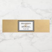 LGBTQ Gold Modern Wedding Water Flasche Label Wasserflaschenetikett (Einzelnes Label)