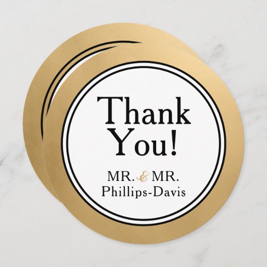 LGBTQ Gold Moderne Blank Vielen Dank für Ihre Einl Einladung (Vorne/Hinten)