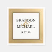 LGBTQ Gold Moderne Hochzeit Napkins Serviette (Vorderseite)