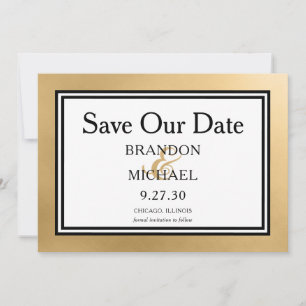 LGBTQ Gold Moderne Hochzeit Save The Date