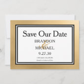 LGBTQ Gold Moderne Hochzeiten sparen das Datum Save The Date (Vorderseite)