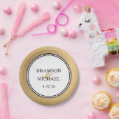 LGBTQ Gold Moderne Hochzeitszettel Pappteller (Party)