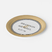 LGBTQ Gold Moderne Hochzeitszettel Pappteller (Schrägansicht)