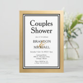 LGBTQ Gold Moderne Paare Einladung (Stehend Vorderseite)