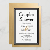 LGBTQ Gold Moderne Paare Einladung (Vorne/Hinten)