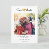 LGBTQ Goldenes Herz Save the Date mit Foto (Stehend Vorderseite)