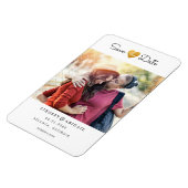 LGBTQ Goldenes Herz Save the Date mit Foto Magnet (Linke Seite)