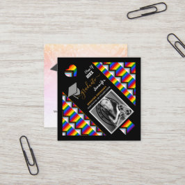 LGBTQ Graduate & Rainbow Progress Flag Abschluss Quadratische Visitenkarte