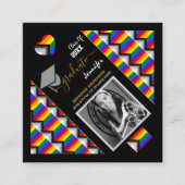 LGBTQ Graduate & Rainbow Progress Flag Abschluss Quadratische Visitenkarte (Vorderseite)