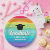 LGBTQ-Graduierungspartei für niedliche Rainbow-Gra Pappteller (Party)