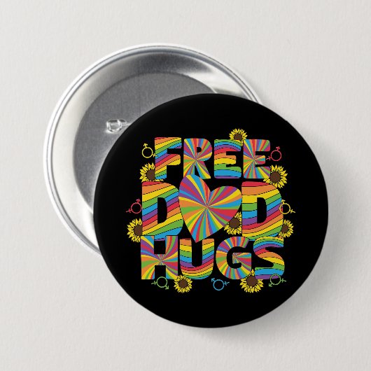 LGBTQ - Gratis Vater - Rainbow Color Button (Vorne & Hinten)