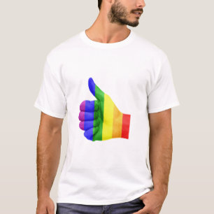 LGBTQ greift herauf Regenbogen-Hand ab T-Shirt