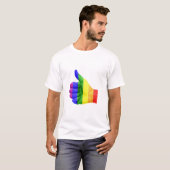 LGBTQ greift herauf Regenbogen-Hand ab T-Shirt (Vorne ganz)