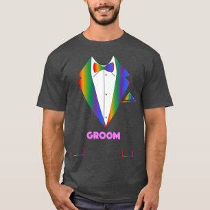 LGBTQ    GroomTuxedo Rainbow Gay Pride Lesbian T-Shirt