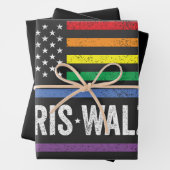 LGBTQ Harris Walz American Flag Election 2024 Geschenkpapier Set (Beispiel)