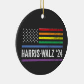LGBTQ Harris Walz American Flag Election 2024 Keramik Ornament (Rechts)
