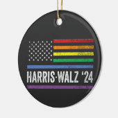 LGBTQ Harris Walz American Flag Election 2024 Keramik Ornament (Links)