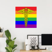LGBTQ Healthcare Caduceus Sign Wall Art Poster (Heimbüro)