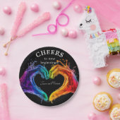 🌈LGBTQ Herz der Pride-Hochzeit Pappteller (Party)