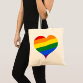 LGBTQ Herz-Regenbogen Tragetasche (Vorderseite (Produkt))