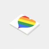 LGBTQ Herzerreginbogen Post-it Klebezettel (angewinkelt)
