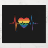 LGBTQ Herzschlag Herzschmerzen Gay Lesbian Trans B Bierflaschenetikett (Einzelnes Label)