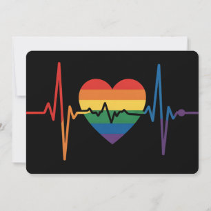 LGBTQ Herzschlag Herzschmerzen Gay Lesbian Trans B Einladung
