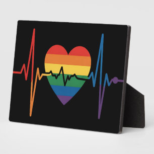 LGBTQ Herzschlag Herzschmerzen Gay Lesbian Trans B Fotoplatte