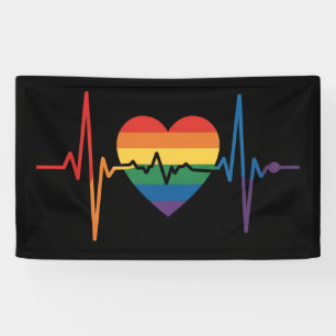 LGBTQ Herzschläge Herz Stolz Schwul Lesbisch Trans Banner