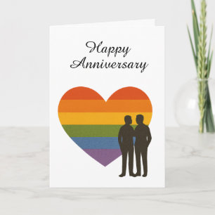 LGBTQ+ Herzstolperjubiläum - Gay Couple Liebe Karte