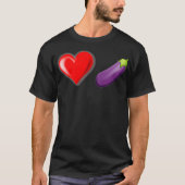 LGBTQ Herzstück Eggplant Emoji T-Shirt (Vorderseite)