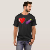LGBTQ Herzstück Eggplant Emoji T-Shirt (Vorne ganz)