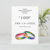 🌈 🐦 LGBTQ Hochzeit mit Liebe bemalt Save The Date (Stehend Vorderseite)