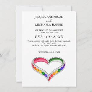 🌈 🐦 LGBTQ Hochzeit mit Liebe bemalt Save The Date