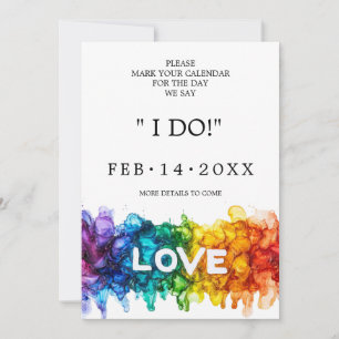 🌈 🐦 LGBTQ Hochzeit mit Liebe gestaltet  Save The Date