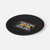 LGBTQ Hochzeitskennzahlen für Gay Pride-Trauzeuge Pappteller (Schrägansicht)