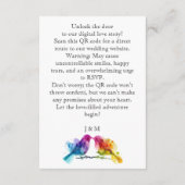 LGBTQ+ Hochzeitswebsite Rainbow Lovebirds Begleitkarte (Rückseite)