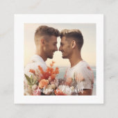 LGBTQ+ Hochzeitswebsite Rainbow Lovebirds Begleitkarte (Rückseite)