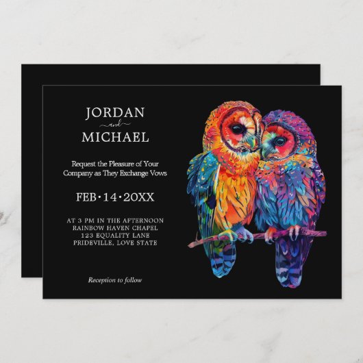 🌈 LGBTQ - horizontale Ewige Einheit Einladung (Vorne/Hinten)