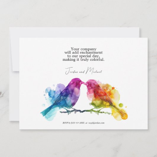 LGBTQ+, horizontale Regenbogenblume Einladung (Rückseite)