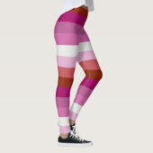 LGBTQ+-Horizontalstreifen für Lesben-Stolz Leggings (Rechts)