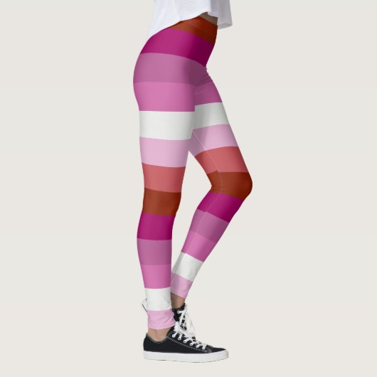 LGBTQ+-Horizontalstreifen für Lesben-Stolz Leggings (Rechts)