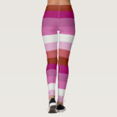 LGBTQ+-Horizontalstreifen für Lesben-Stolz Leggings (Rückseite)