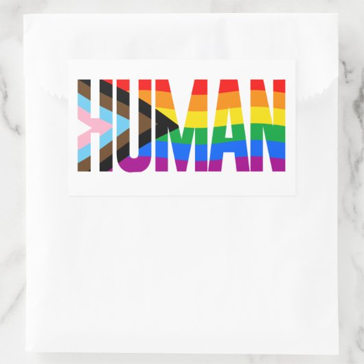 LGBTQ HUMAN RECHTECKIGER AUFKLEBER (Tasche)