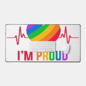 LGBTQ_Ich bin stolz auf digitale Kunst Schreibtischunterlage (Tastatur & Maus)