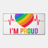 LGBTQ_Ich bin stolz auf digitale Kunst Schreibtischunterlage (Vorderseite)