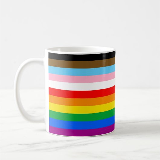 LGBTQ+-Inklusiv-Flag Kaffeetasse (Links)